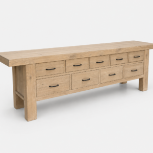 Rustic Wooden Console Table with Drawers