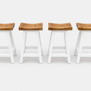 Rustic Wooden Bar Stool Set