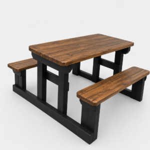 Rustic Wooden Dining Bench Set