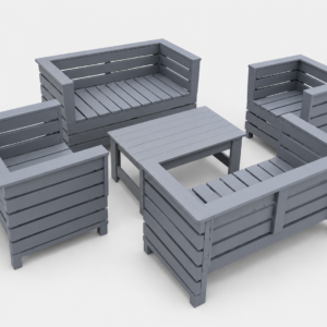 Modern Outdoor Wooden Lounge Set